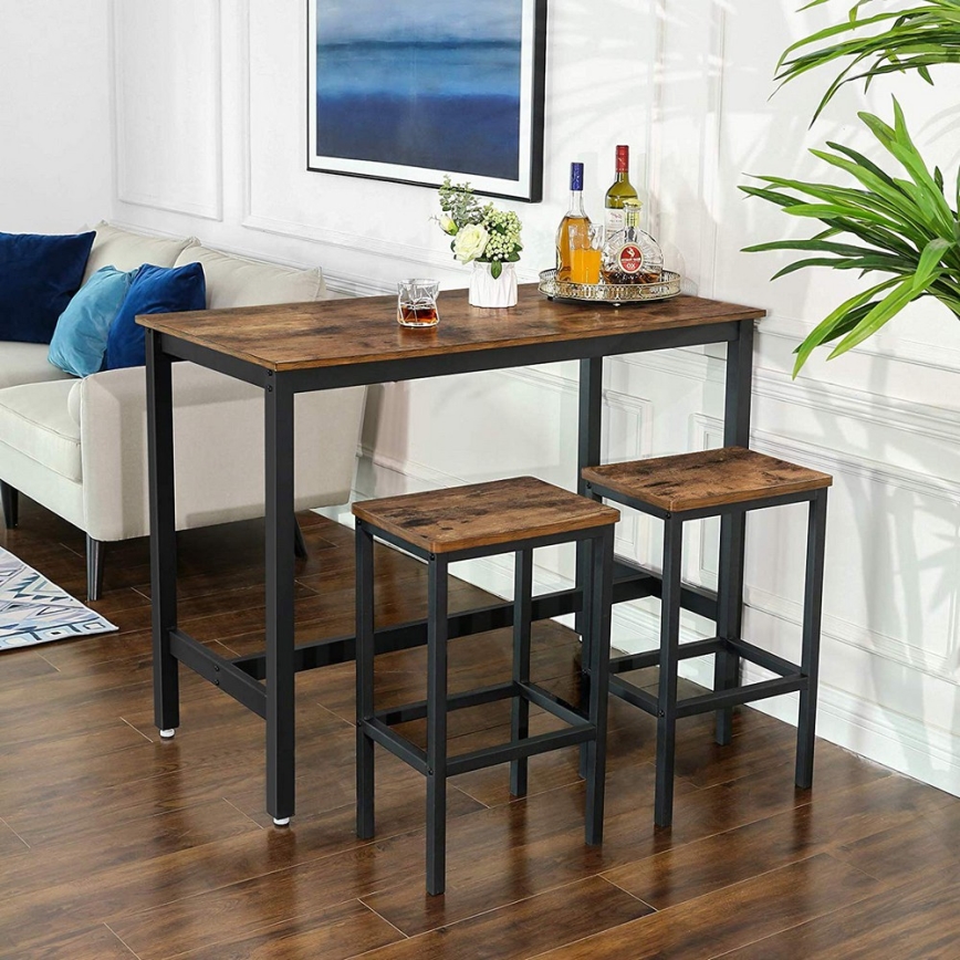 Tabouret de bar LOE marron/noir