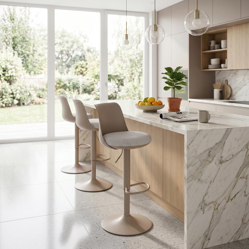 Tabouret de bar RENO marron/gris