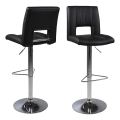 Tabouret de bar SERENA 1 pcs noir/chrome mat