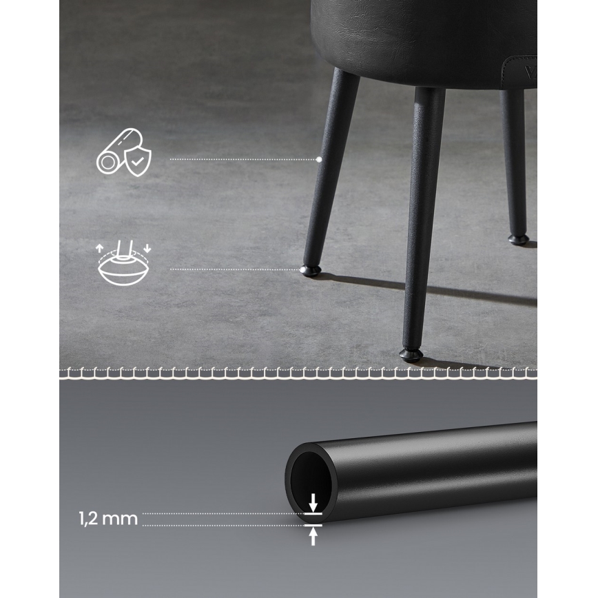 Tabouret en cuir CORE noir
