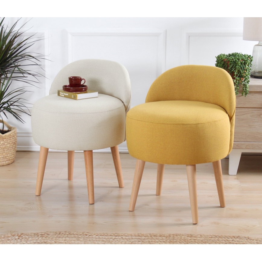 Tabouret NIKI Ø 46 cm, crème