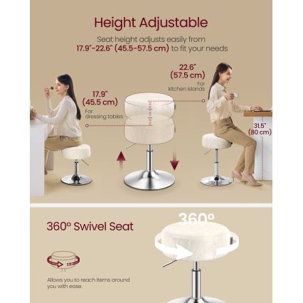 Tabouret NUBE Ø 38,5 cm blanc
