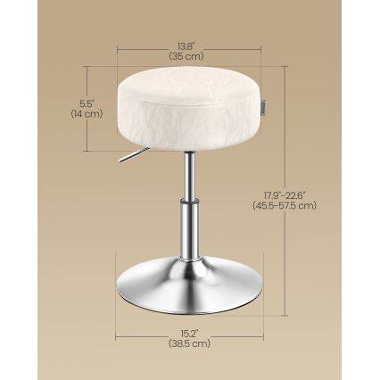 Tabouret NUBE Ø 38,5 cm blanc