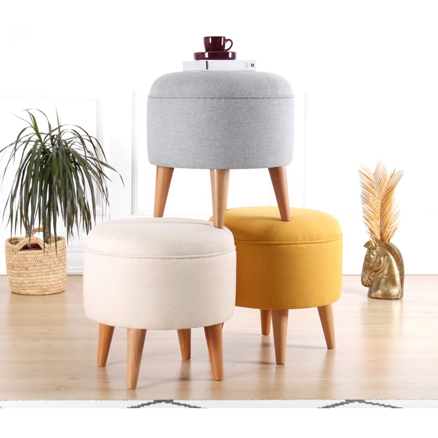 Tabouret PIXI Ø 40 cm jaune