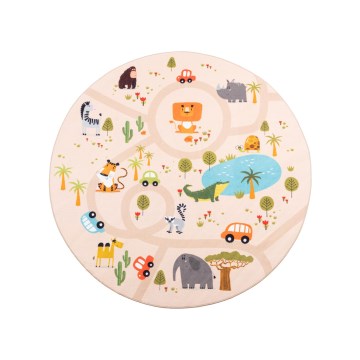Tapis antidérapant pour enfants ARES STREETS 160 cm beige/safari