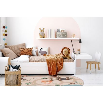 Tapis antidérapant pour enfants ARES STREETS 160 cm beige/safari