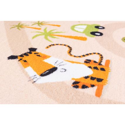Tapis antidérapant pour enfants ARES STREETS 160 cm beige/safari
