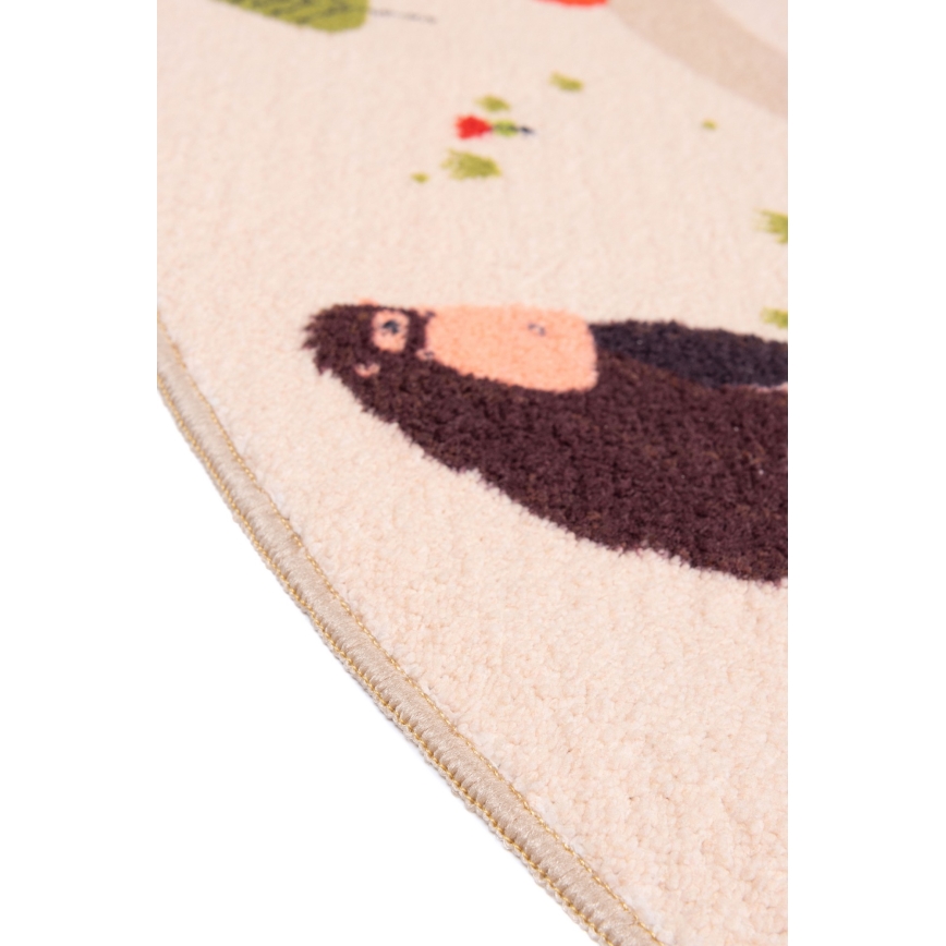 Tapis antidérapant pour enfants ARES STREETS 160 cm beige/safari