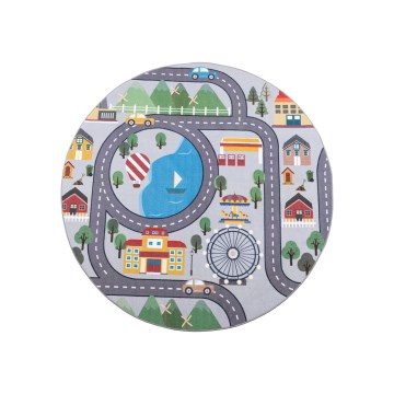 Tapis antidérapant pour enfants ARES STREETS 160 cm gris/ville
