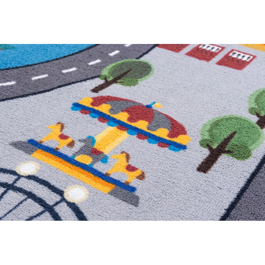 Tapis antidérapant pour enfants ARES STREETS 160 cm gris/ville