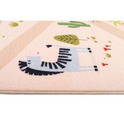 Tapis antidérapant pour enfants ARES STREETS 80 x 150 cm beige/safari