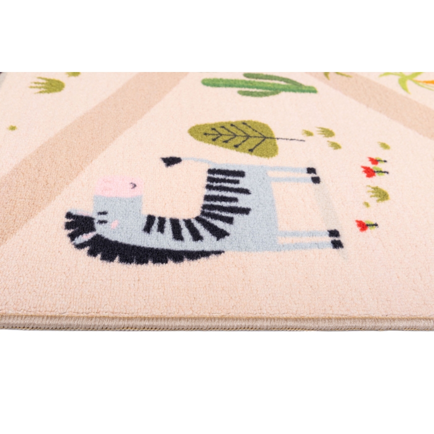 Tapis antidérapant pour enfants ARES STREETS 80 x 150 cm beige/safari