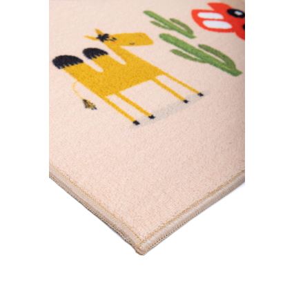 Tapis antidérapant pour enfants ARES STREETS 80 x 150 cm beige/safari