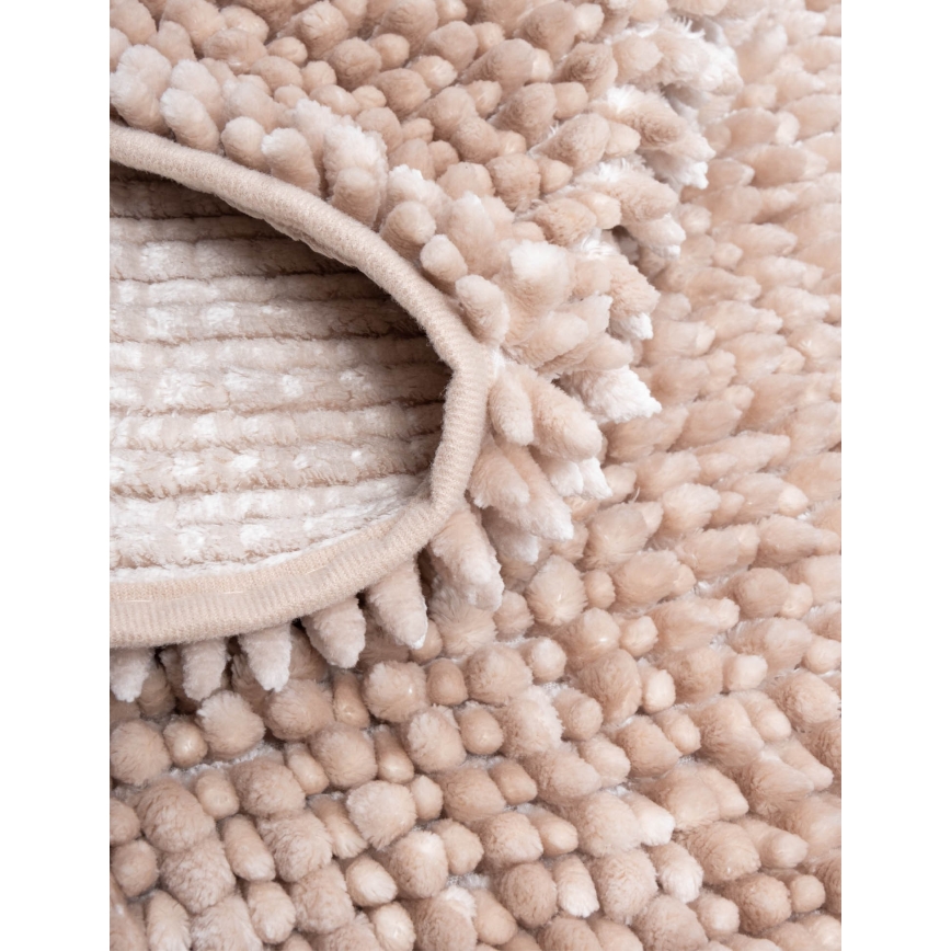 Tapis de bain antidérapant CHENILLE 50 x 80 cm beige