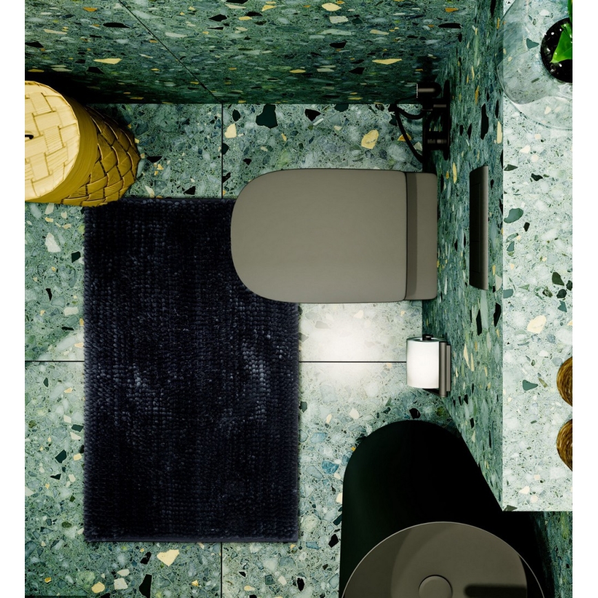 Tapis de bain antidérapant CHENILLE 50 x 80 cm noir