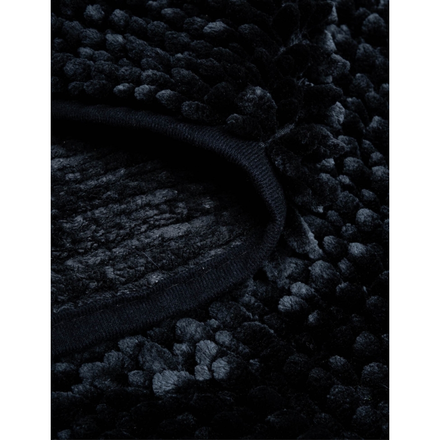 Tapis de bain antidérapant CHENILLE 50 x 80 cm noir