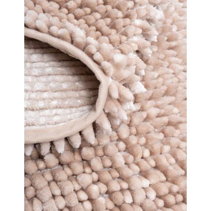 Tapis de salle de bain antidérapant CHENILLE 50x80 cm beige