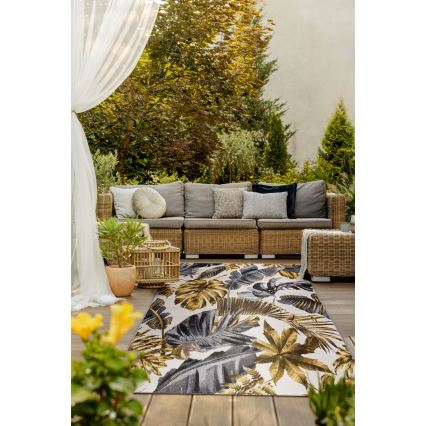 Tapis d'extérieur CAPPUCCINO 120x180 cm doré/gris/blanc