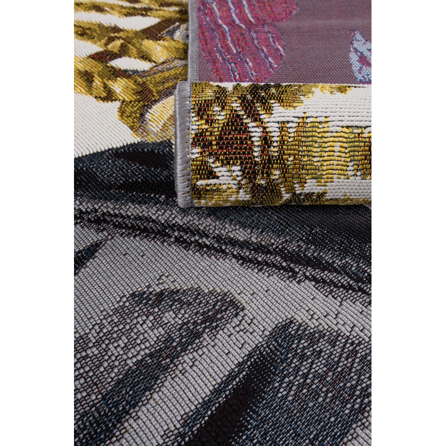 Tapis d'extérieur CAPPUCCINO 120x180 cm doré/gris/blanc
