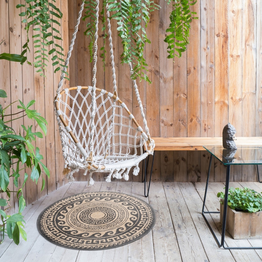 Tapis d'extérieur DELMAR 80 cm marron/beige