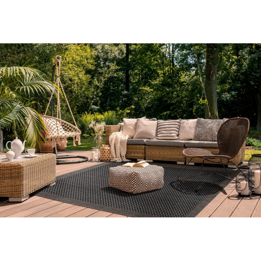 Tapis d'extérieur EXPRESS NEW OUTDOOR 160x220 cm anthracite/marron