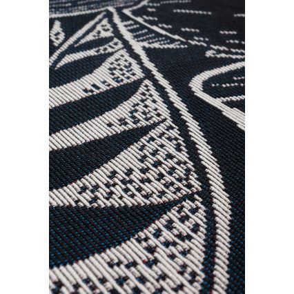 Tapis d'extérieur JUNGLE 135 cm, noir/blanc — à motif de feuilles