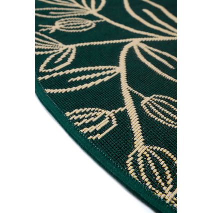 Tapis d'extérieur JUNGLE 135 cm vert/motif à feuilles