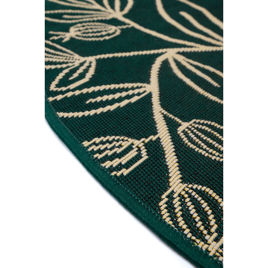 Tapis d'extérieur JUNGLE 135 cm vert/motif à feuilles