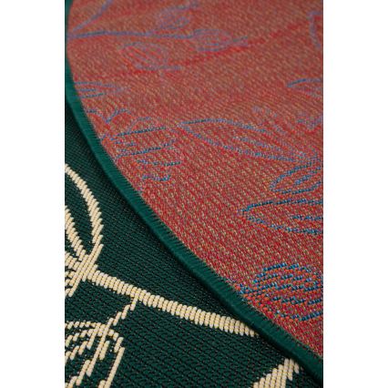 Tapis d'extérieur JUNGLE 135 cm vert/motif à feuilles
