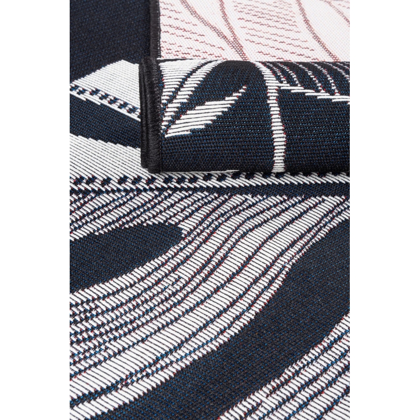 Tapis d'extérieur JUNGLE 160x220 cm, noir/blanc, motif feuillage