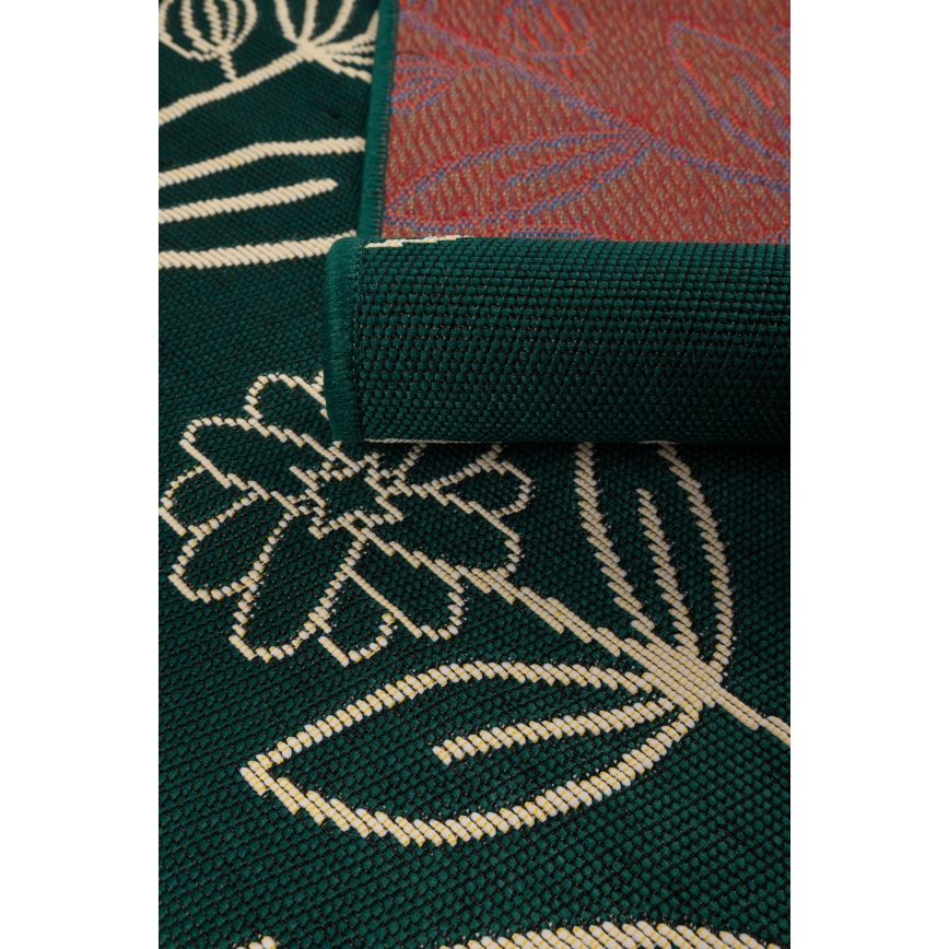 Tapis d'extérieur JUNGLE 160x220 cm vert/motif feuillage