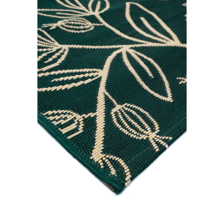 Tapis d'extérieur JUNGLE 80x160 cm vert, motif feuilles