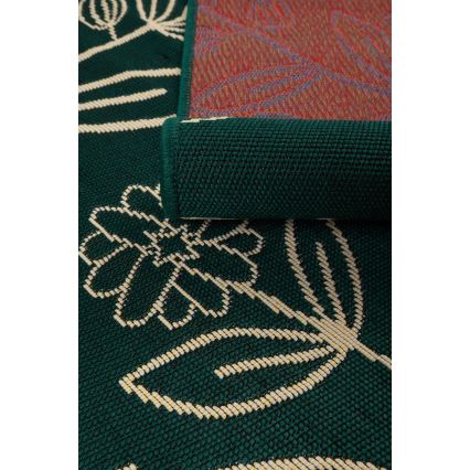 Tapis d'extérieur JUNGLE 80x160 cm vert, motif feuilles