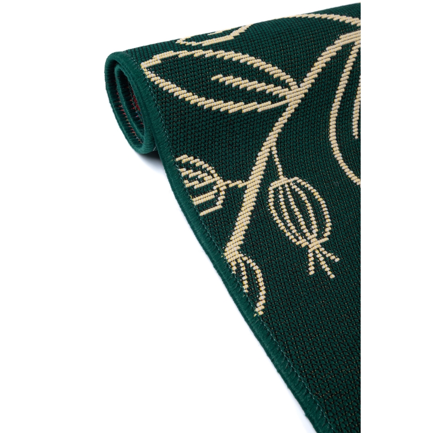 Tapis d'extérieur JUNGLE 80x160 cm vert, motif feuilles