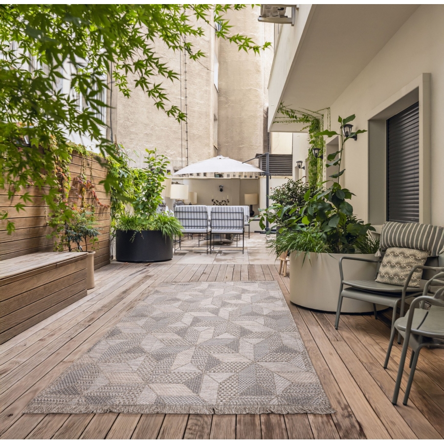 Tapis d'extérieur ORIA 160x220 cm gris/beige