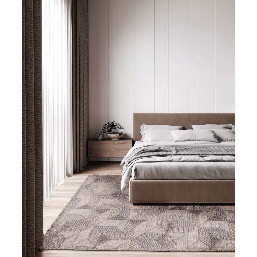 Tapis d'extérieur ORIA 70x140 cm gris/beige