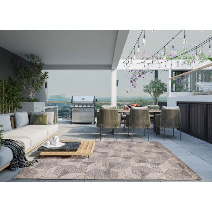 Tapis d'extérieur ORIA 70x140 cm gris/beige