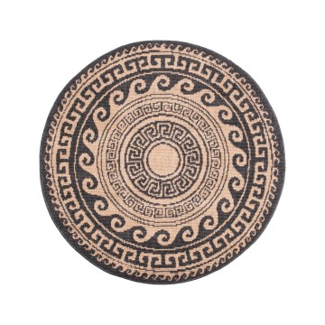 Tapis d'extérieur rond DELMAR 80 cm anthracite/beige
