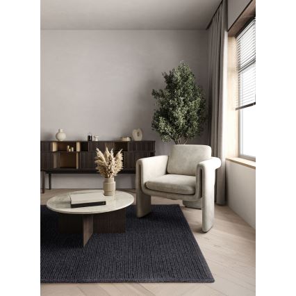Tapis en laine naturelle FIR WOOL 70x140 cm 2600 g/m2 anthracite