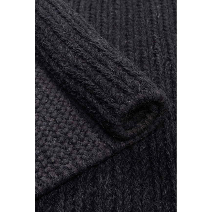 Tapis en laine naturelle FIR WOOL 70x140 cm 2600 g/m2 anthracite