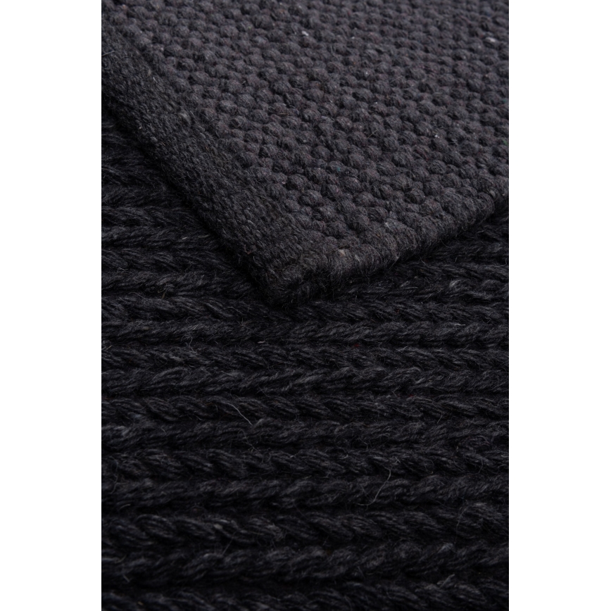 Tapis en laine naturelle FIR WOOL 70x140 cm 2600 g/m2 anthracite