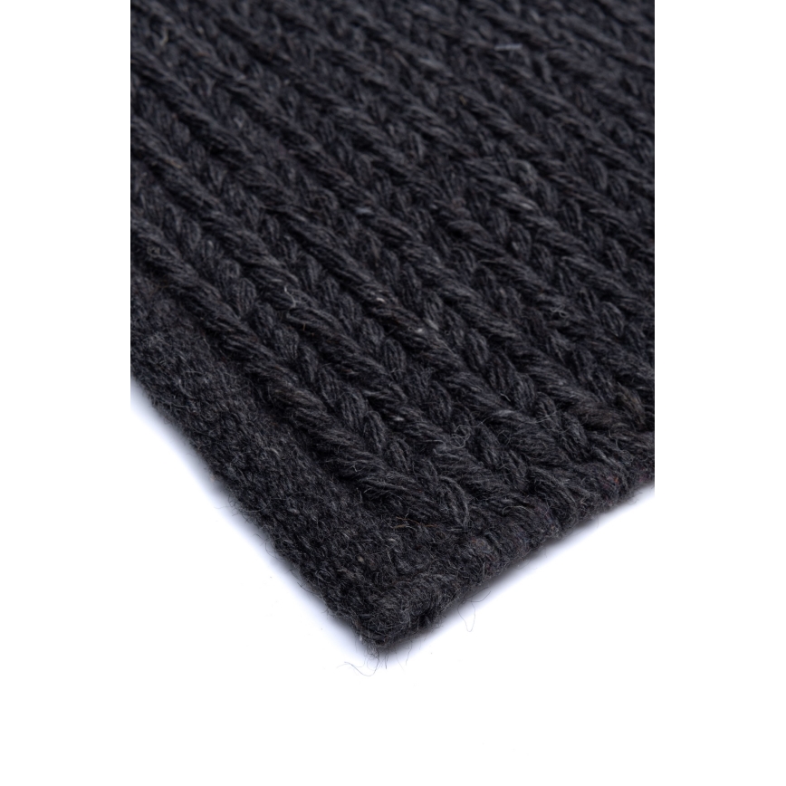 Tapis en laine naturelle FIR WOOL 70x140 cm 2600 g/m2 anthracite