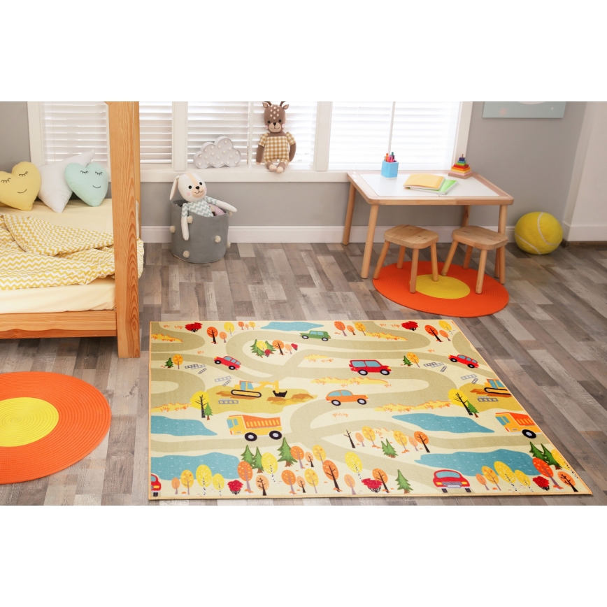 Tapis enfant STELLA STREETS 120x170 cm beige/ville