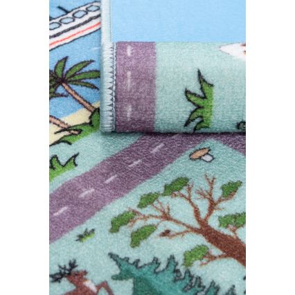 Tapis enfant STELLA STREETS 120x170 cm turquoise/ville