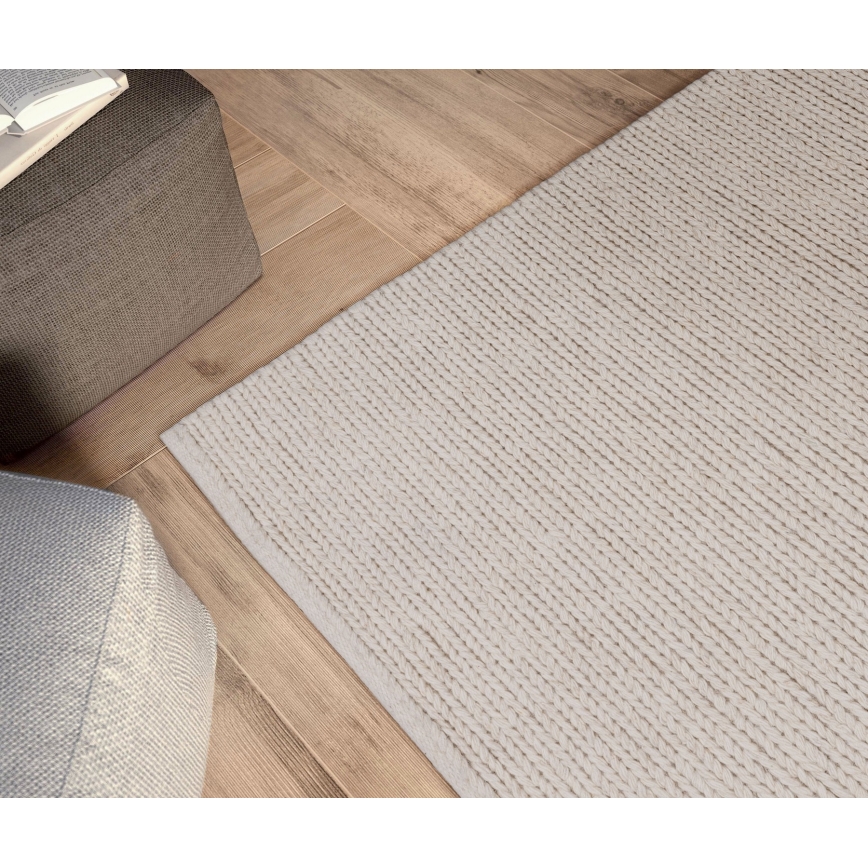 Tapis FIR WOOL 120x170 cm 2600 g/m2 crème/naturel