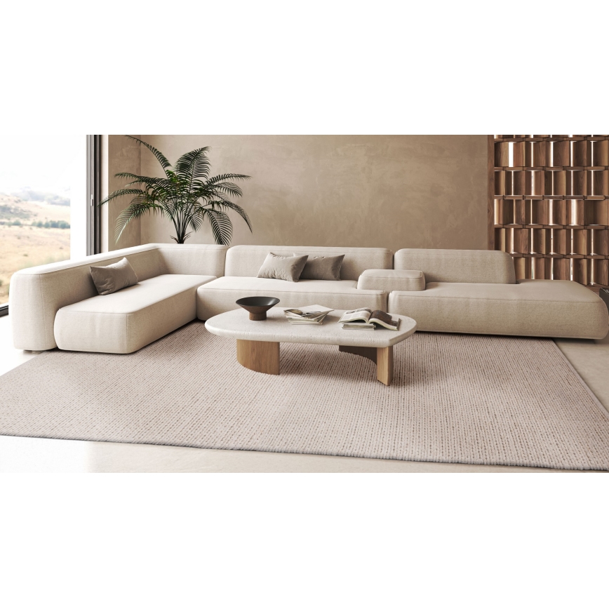 Tapis FIR WOOL 160x230 cm 2600 g/m2 crème/naturel