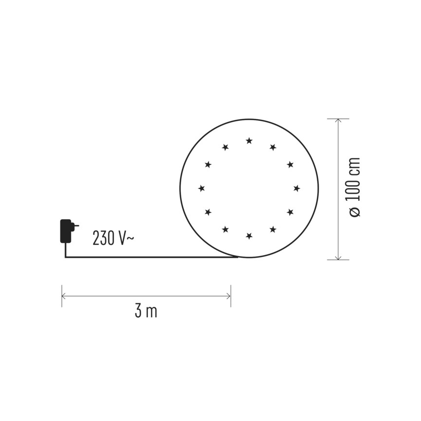 Tapis LED sous le sapin de Noël 12xLED/1,2W/230V
