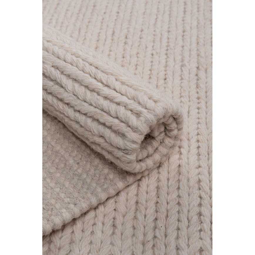 Tapis naturel FIR WOOL 70x140 cm 2600 g/m2 crème