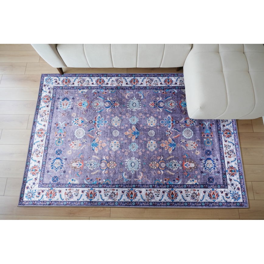Tapis oriental antidérapant PRINT SHINE 120 x 170 cm bleu