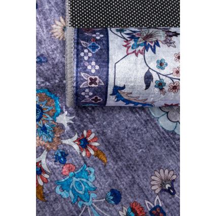 Tapis oriental antidérapant PRINT SHINE 120 x 170 cm bleu